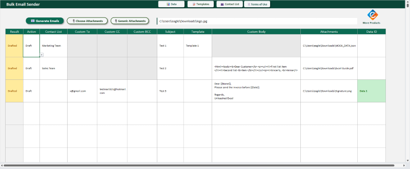 Bulk Email Sender in Excel - Image 4